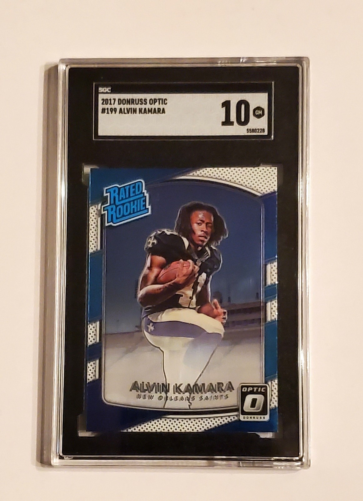 2017 Donruss Optic Alvin Kamara rookie football card SGC graded 10 Gem mint