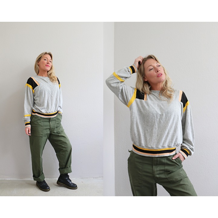 1980's Vintage Trashed Puma Sweatshirt ~ Women's Medium to Large MD LG Men's MD
