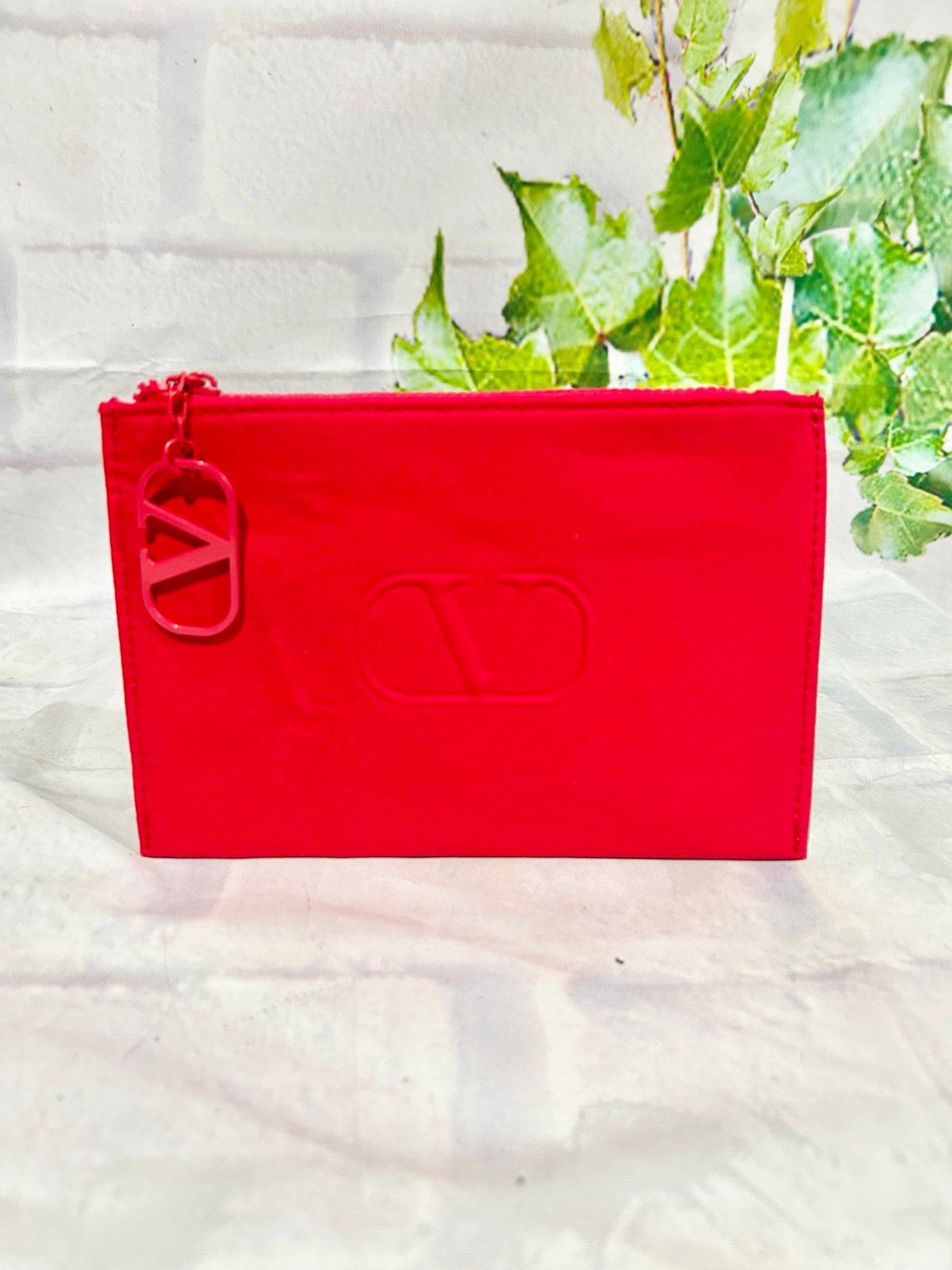 Valentino Makeup Pouch red flat slim