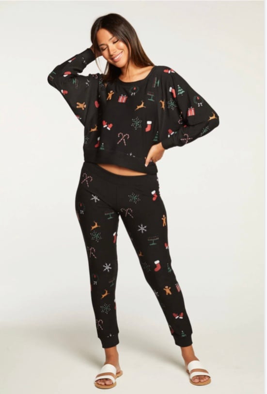 Chaser Holiday Stitch Pullover and Pants NWT Sz M