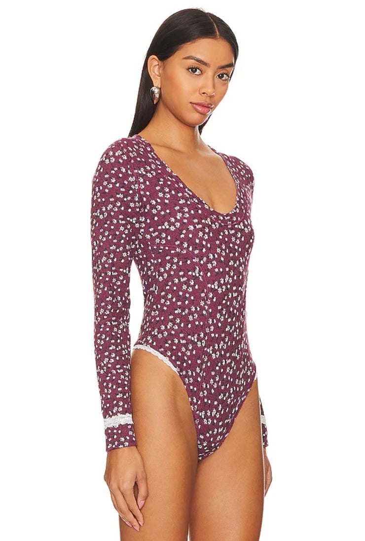 Sugar Dreams Floral Thermal Knit Bodysuit