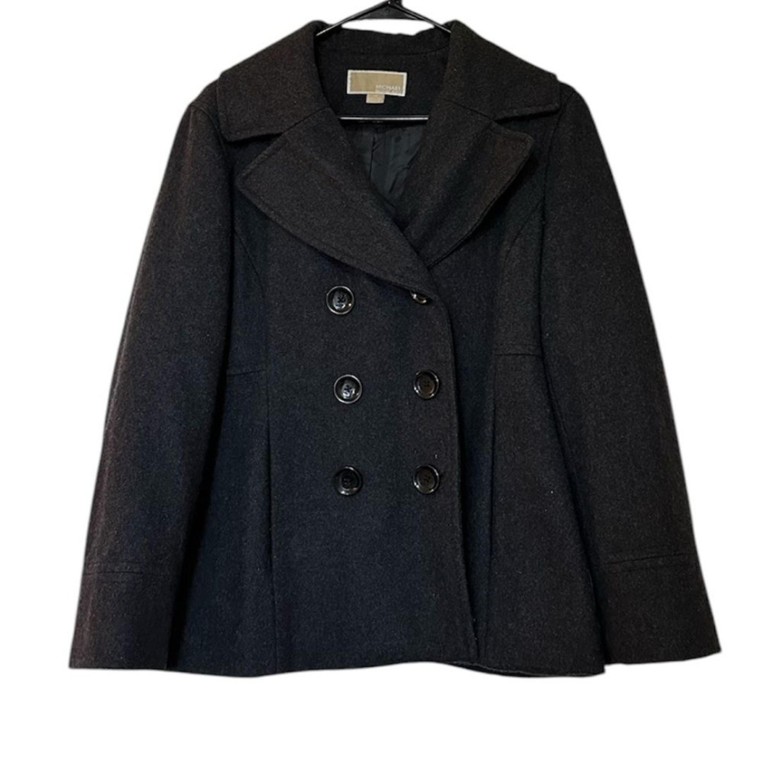 MICHAEL Michael Kors Double Breasted Peacoat Jacket Charcoal Gray Women’s sz L