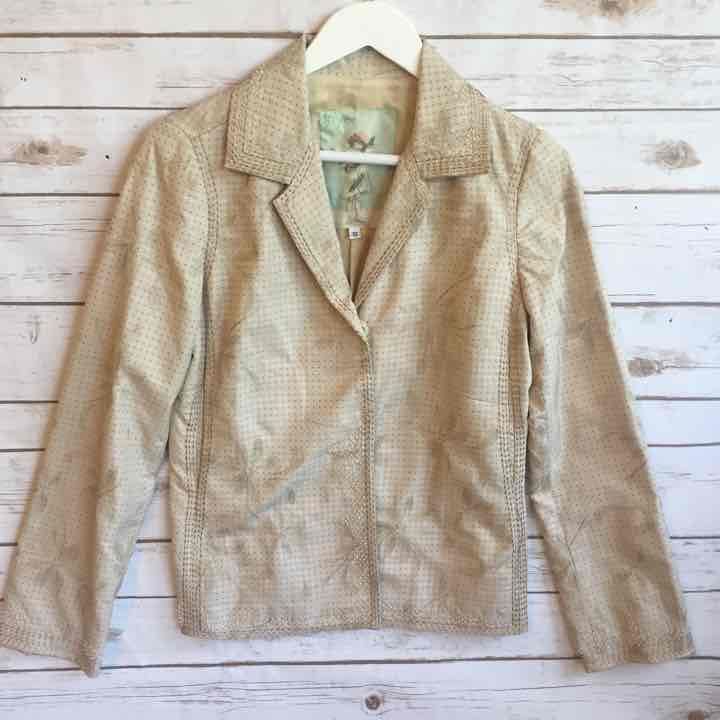 BIYA Johnny Was Silk Embroidered Blazer