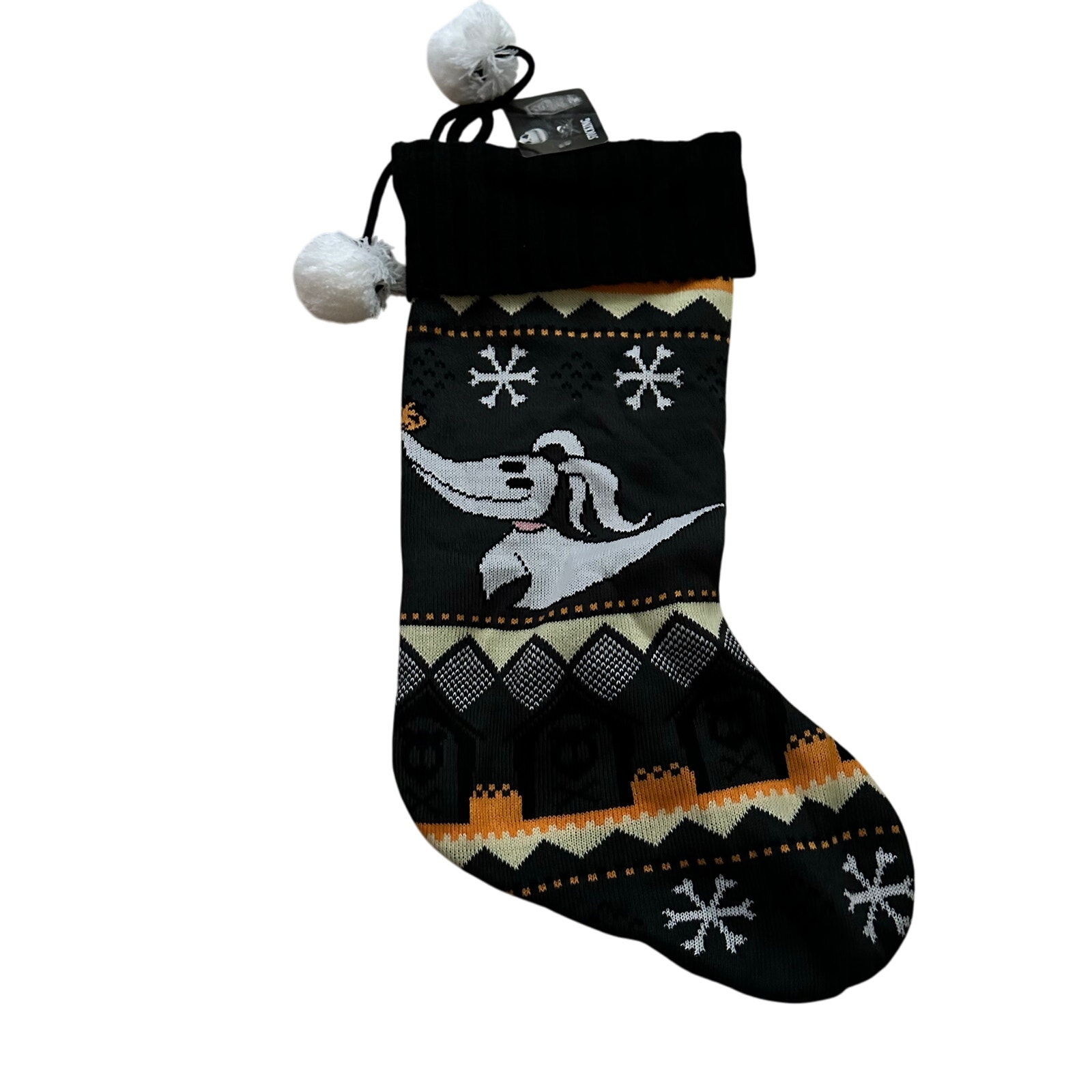 The Nightmare Before Christmas Zero Pom Stocking Knit Home Decor Holiday NBC NEW
