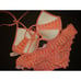 VICTORIA's SECRET 34B BIKINI XS,S ruffle ORANGE PEACH WHITE applique FABULOUS