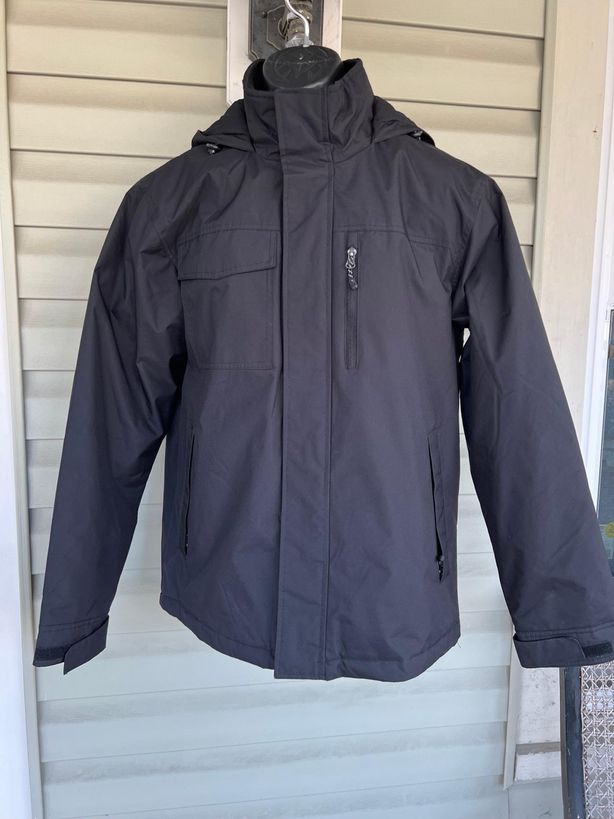 Swiss Tech Men Parka MidWeight Jacket Adult Sz S 34-36 Full Zip Hooded Gorpcore