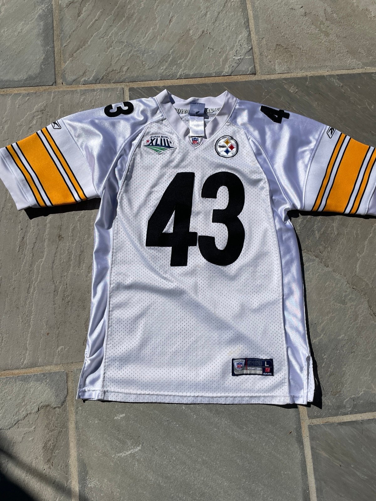 Troy Polamalu Pittsburgh Steelers Super Bowl 43 Jersey Youth Large NFL Football