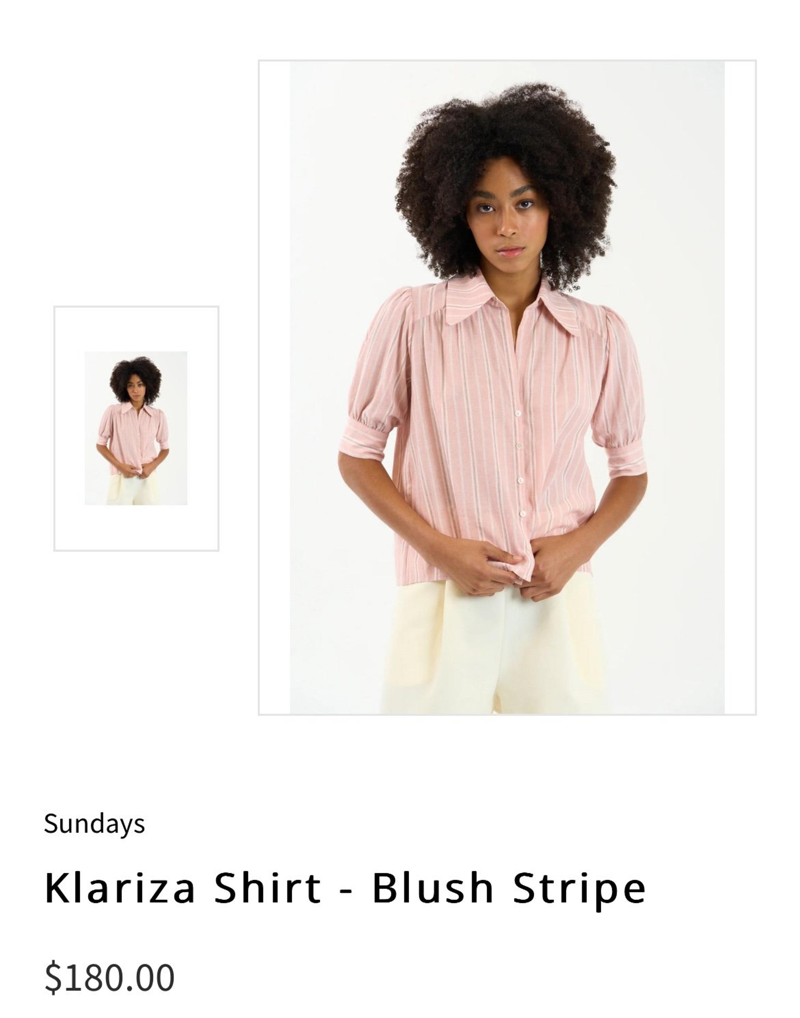 Klariza Shirt-Blush stripe