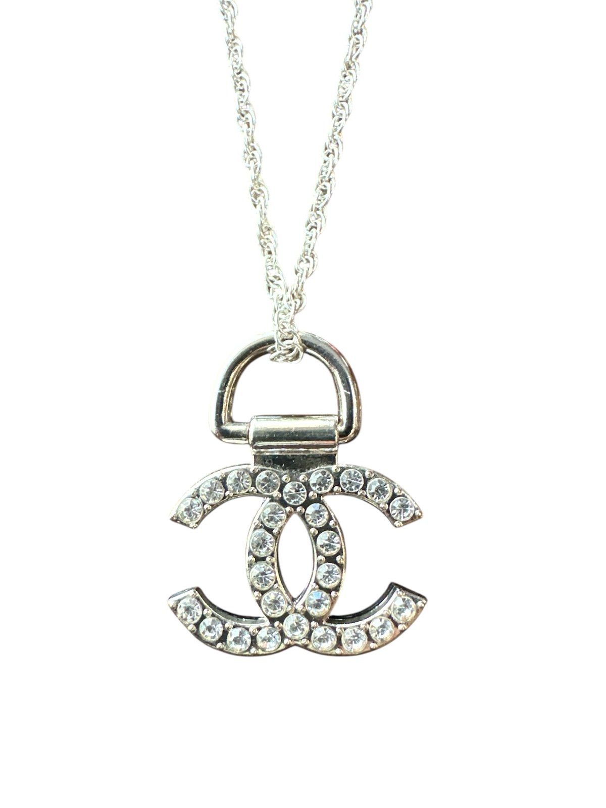 ✨Chanel stamped sterling silver necklace✨