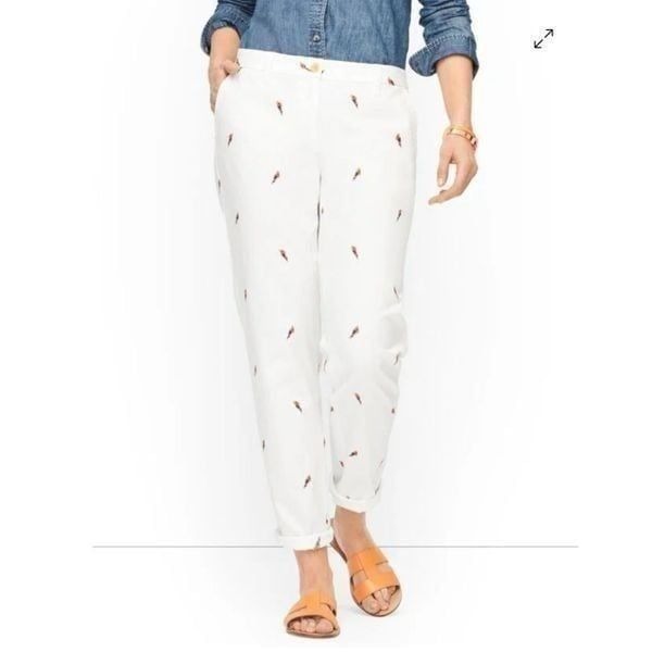 Talbots NWT relaxed chinos parrot print
