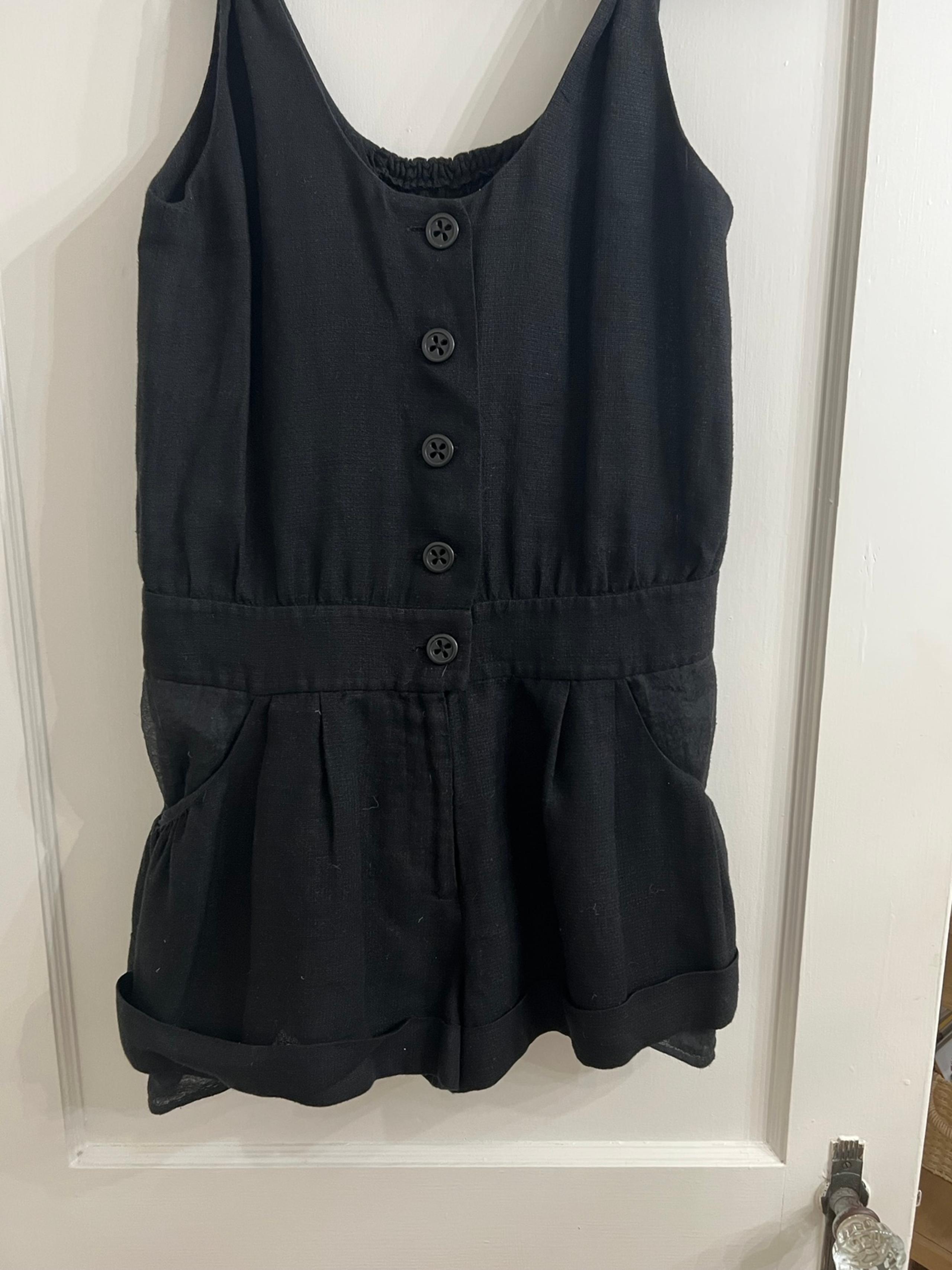 Twinkle by wenlan black linen romper size 2