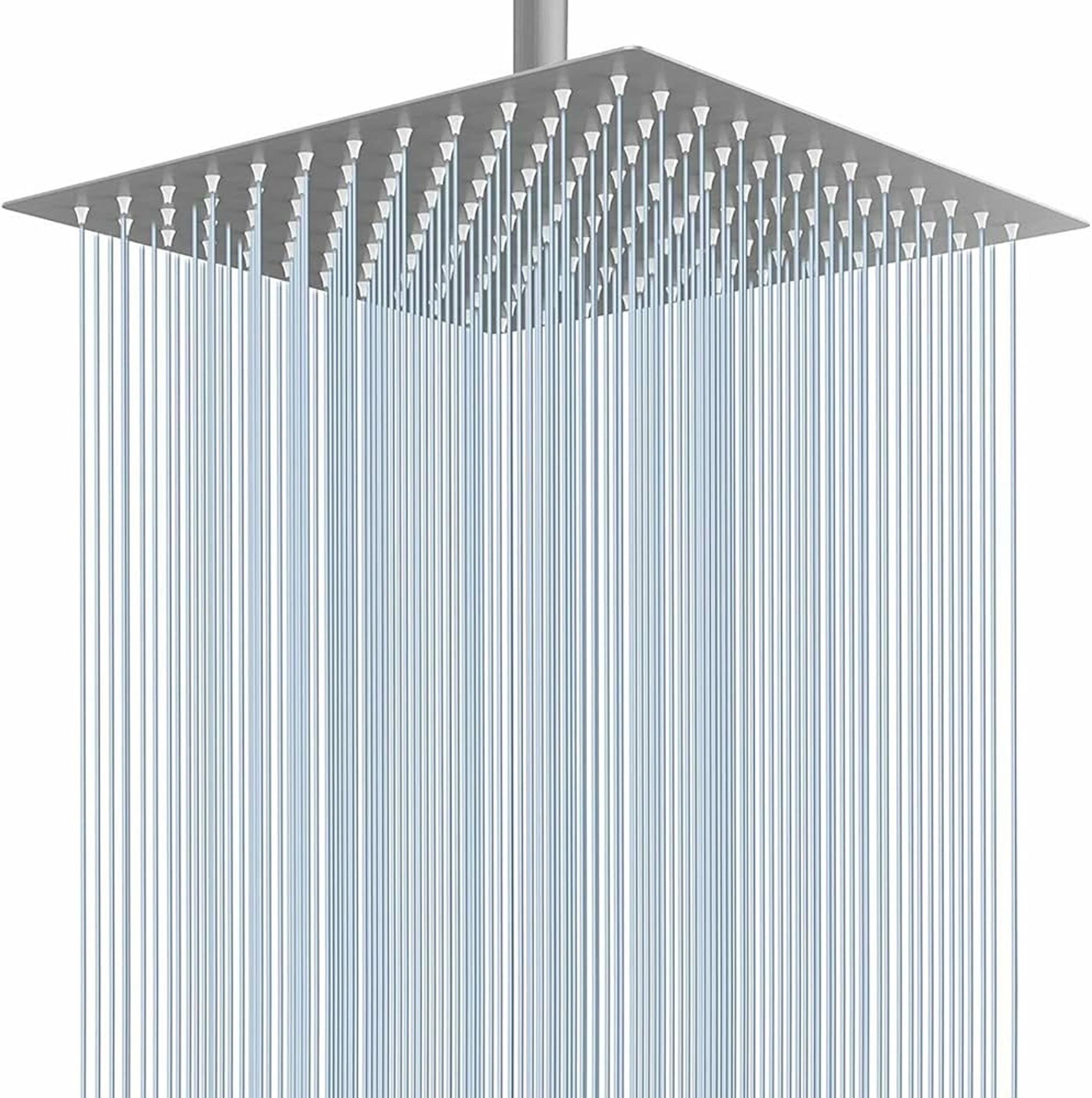 16x16” Rainfall Shower Head Stainless Steel Chrome Ceiling Mount High Pressure