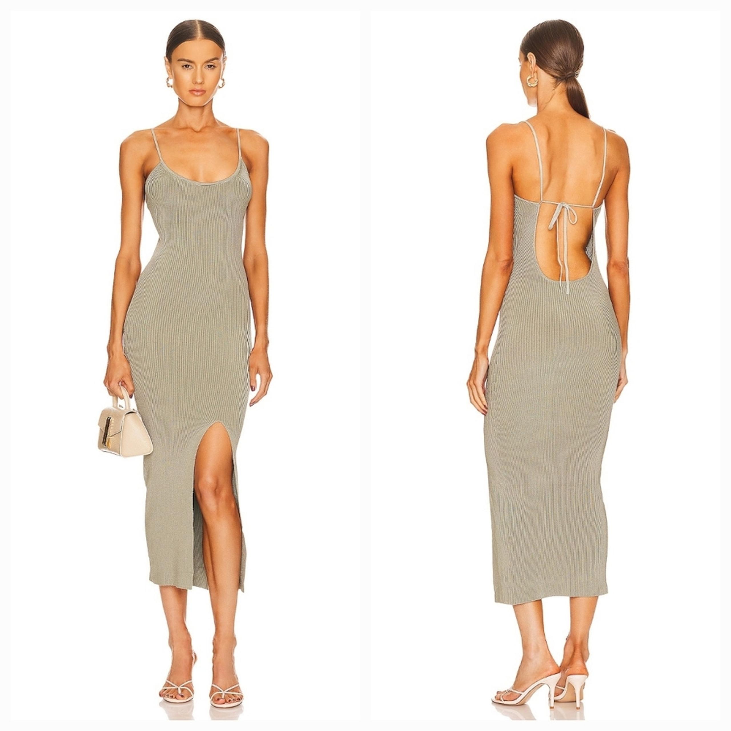 LPA Karter Knit Midi Dress in Sage Large