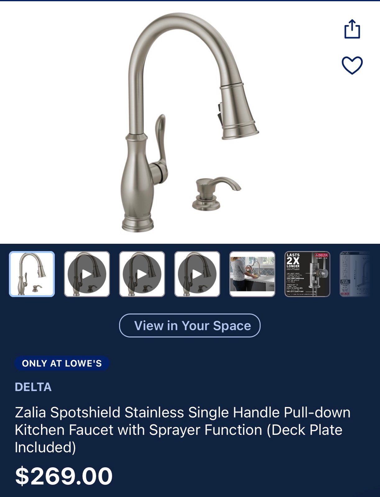 Delay zalia faucet