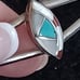 Vtg.sterling plated inlaid turquoise/ coral/ MOP cuff bracelet