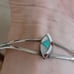 Vtg.sterling plated inlaid turquoise/ coral/ MOP cuff bracelet