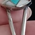 Vtg.sterling plated inlaid turquoise/ coral/ MOP cuff bracelet