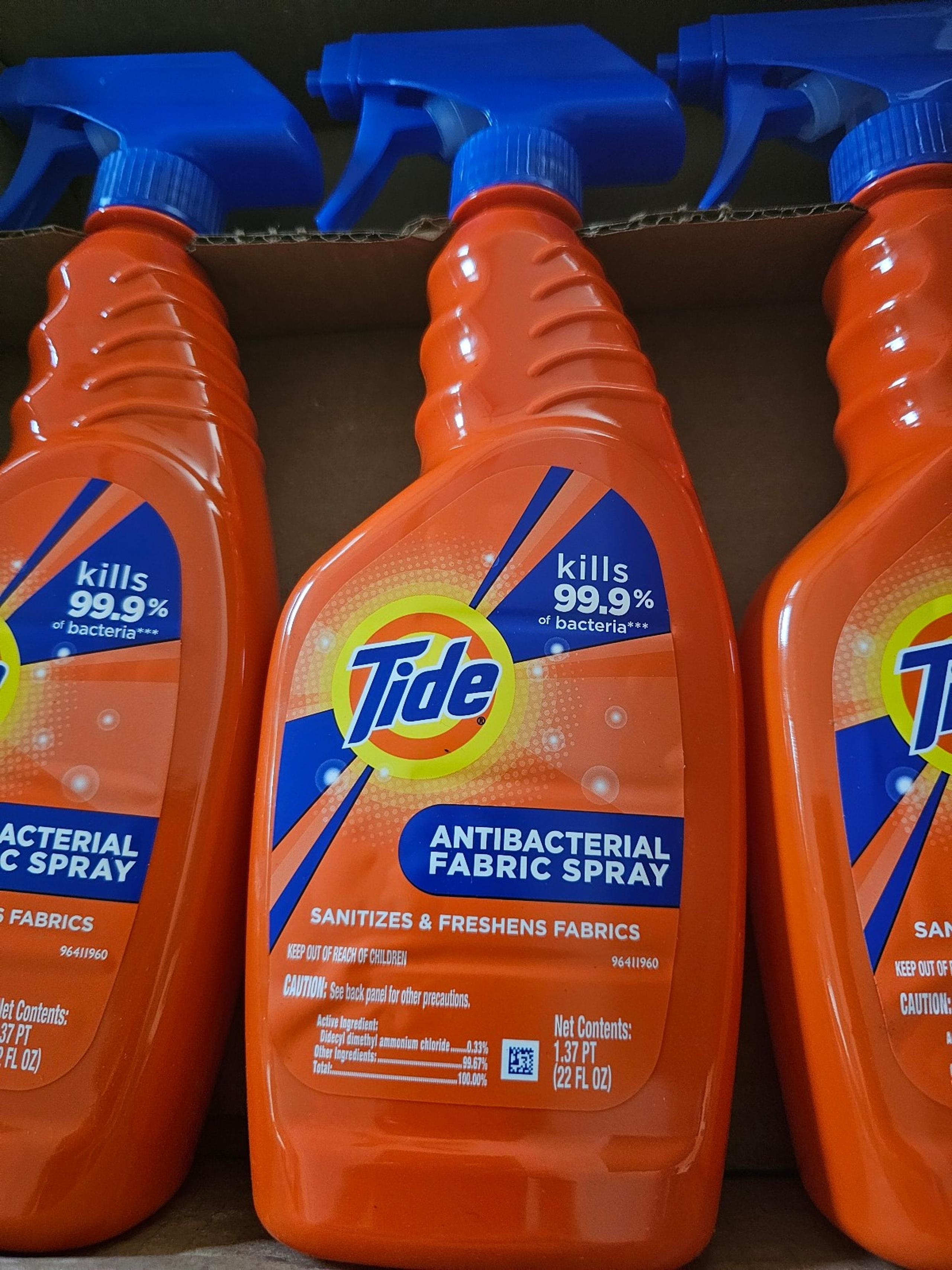 Tide Antibacterial Fabric Spray 22 oz x 3 bottles