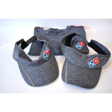 Lot of Dominos Gear Pizza Medium Gray Shirt 2 Visors Used