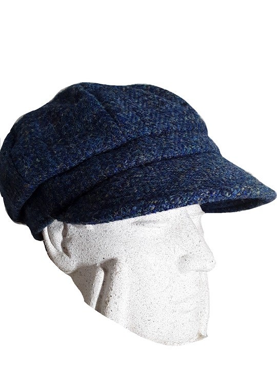 Genuine Harris Tweed® Cap ZH051 Women's Baker Boy Cap PEACOCK BLUE - OSFM