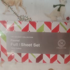 New Martha Stewart full Christmas cheer dog sheet set