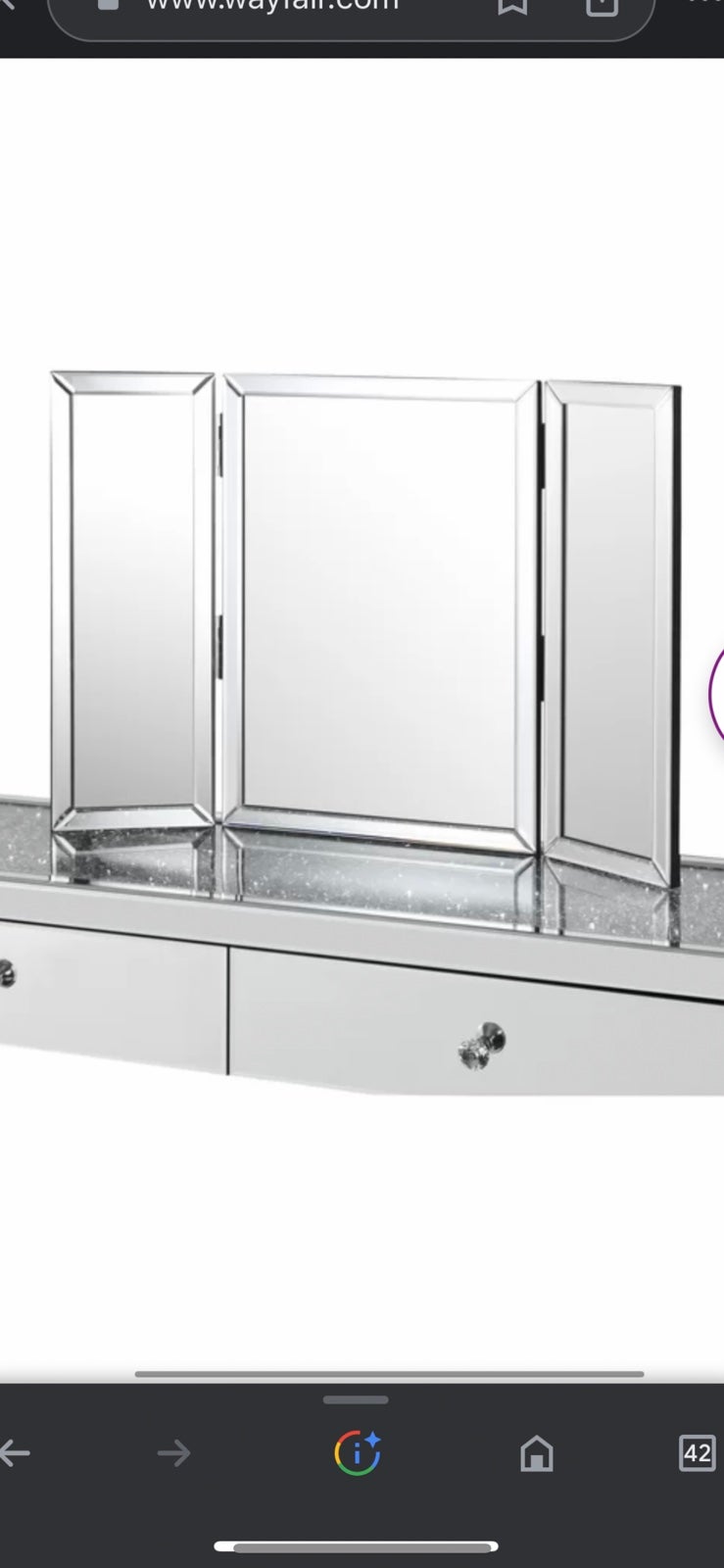 Tabletop Vanity Trifold Mirror