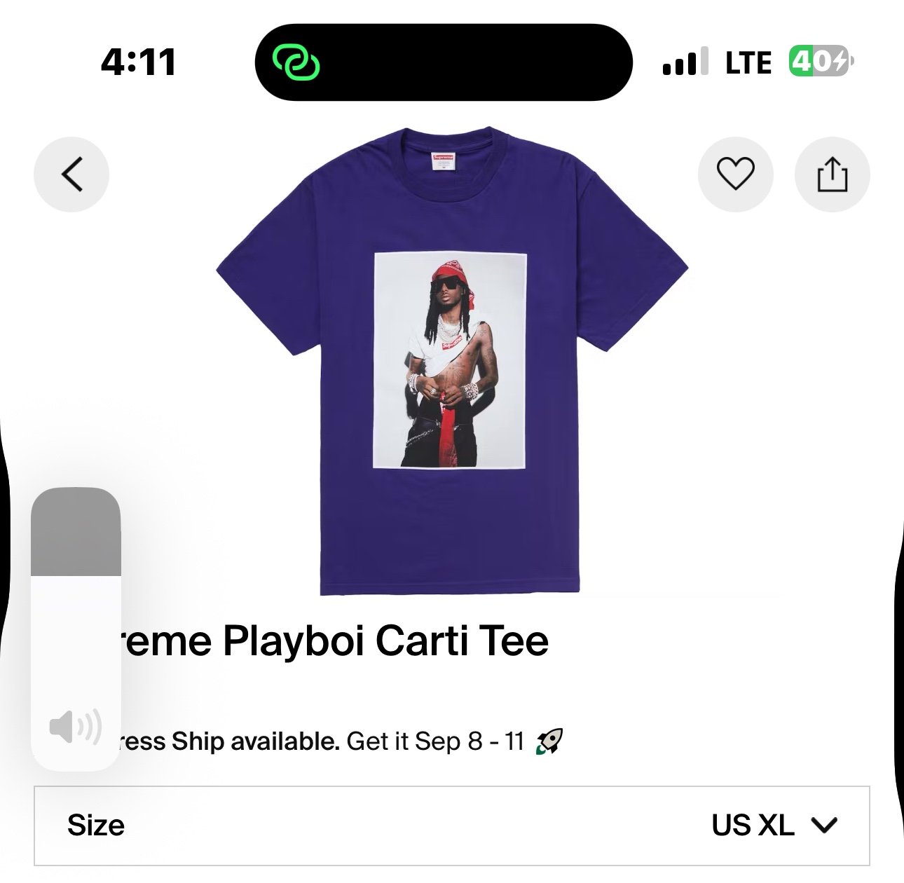 Playboi Carti purple shirt, Supreme