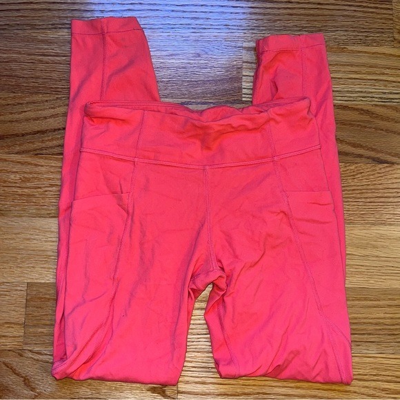 Athleta girl stash your treasures leggings fiery coral color size XL / 14