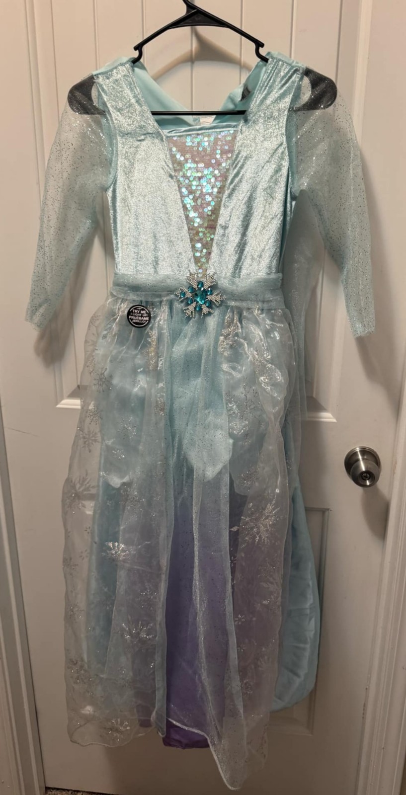 Snow Princess Disney Frozen Elsa Dress Costume Child Size M (7/8) Light Up NWT