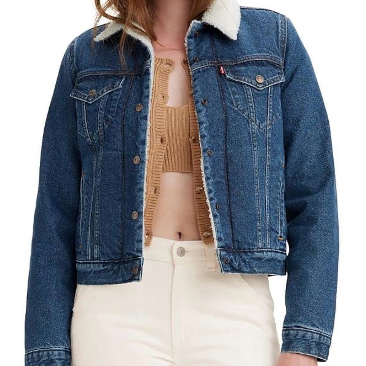 NWT Levi's Women's Original Sherpa Trucker Jacket in color Indigo size Snall