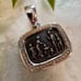 Designer KN Sterling Silver Diamond Family Scene Pendant.