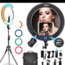 19 Ring Light w/ holder, stand, remote control, carrying case & 4 color filters