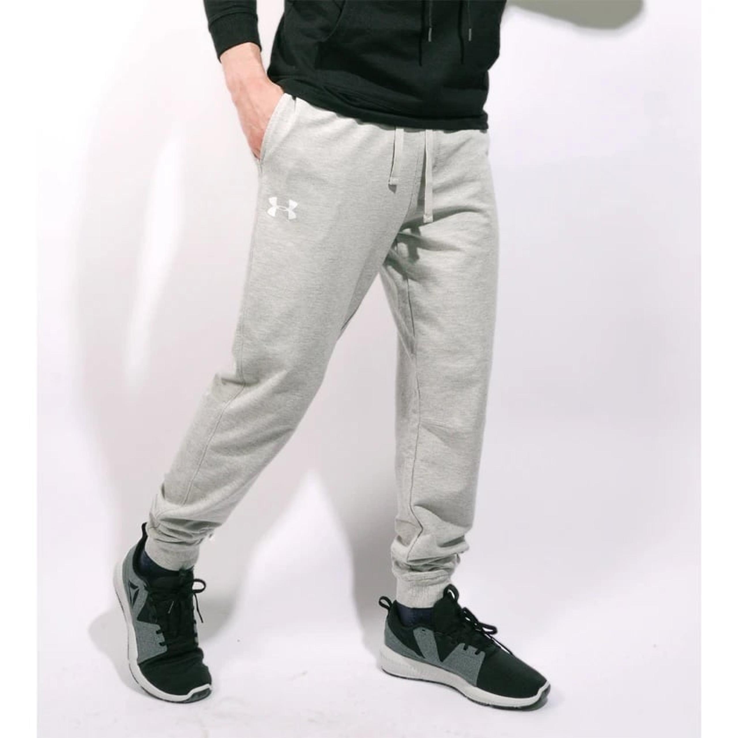 Under Armour UA Men's Athletic Logo Joggers Sweatpants Grey Heather Sz L