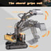 2.4Ghz Remote Control Excavator 2 Batteries Toy Metal Shovel,11 Channel RC