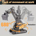 2.4Ghz Remote Control Excavator 2 Batteries Toy Metal Shovel,11 Channel RC