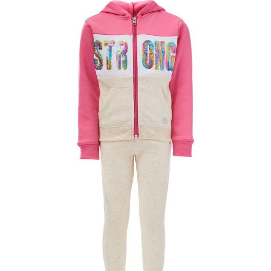 RBX Girls Pink & Oatmeal Sequin Hoodie & Joggers Set--size M (5-6)