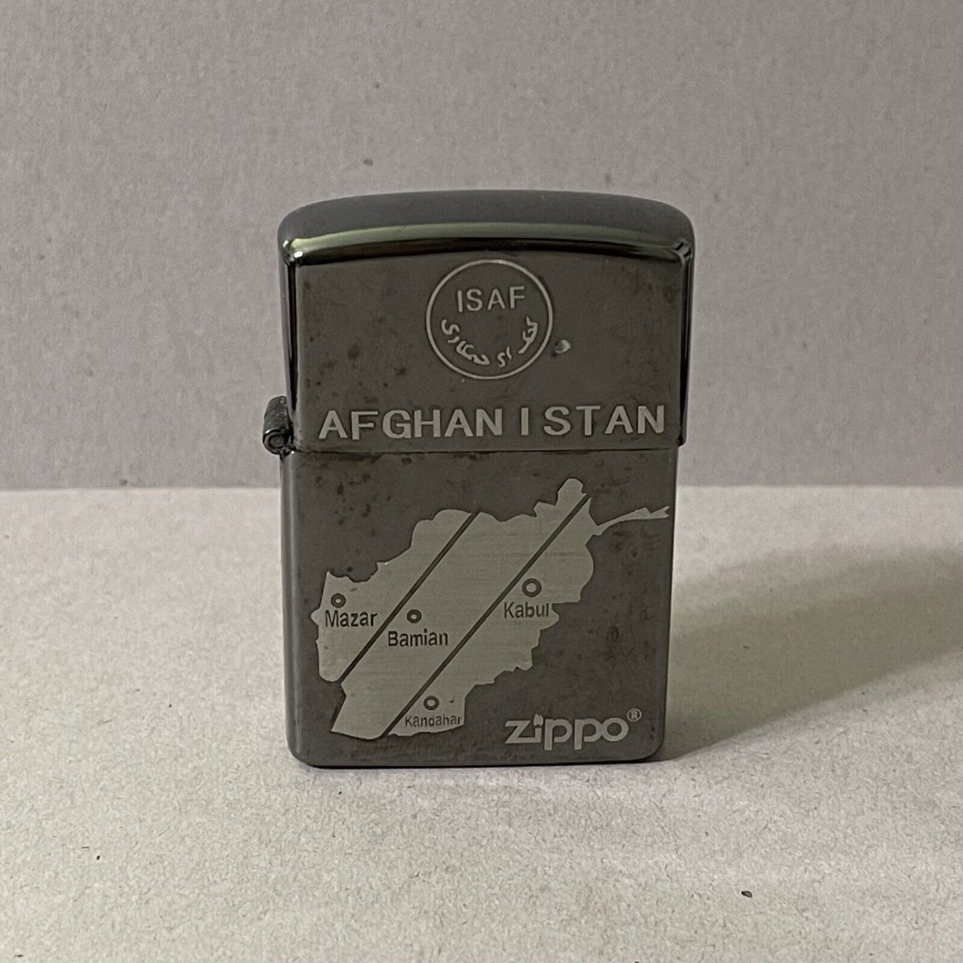 Zippo Lighter ISAF AFGHANISTAN Mazar Bamian Kandahar Kabul 2009