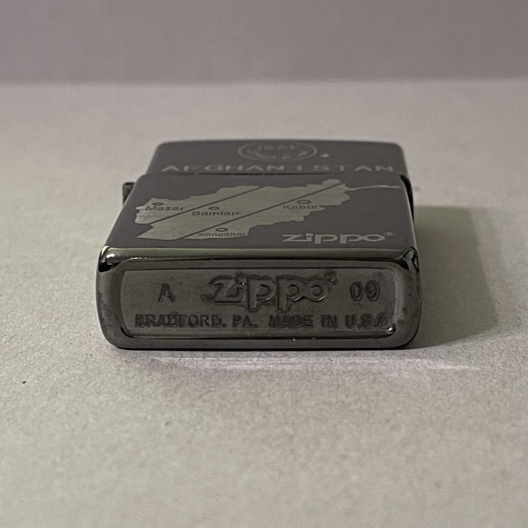 Zippo Lighter ISAF AFGHANISTAN Mazar Bamian Kandahar Kabul 2009 - detail