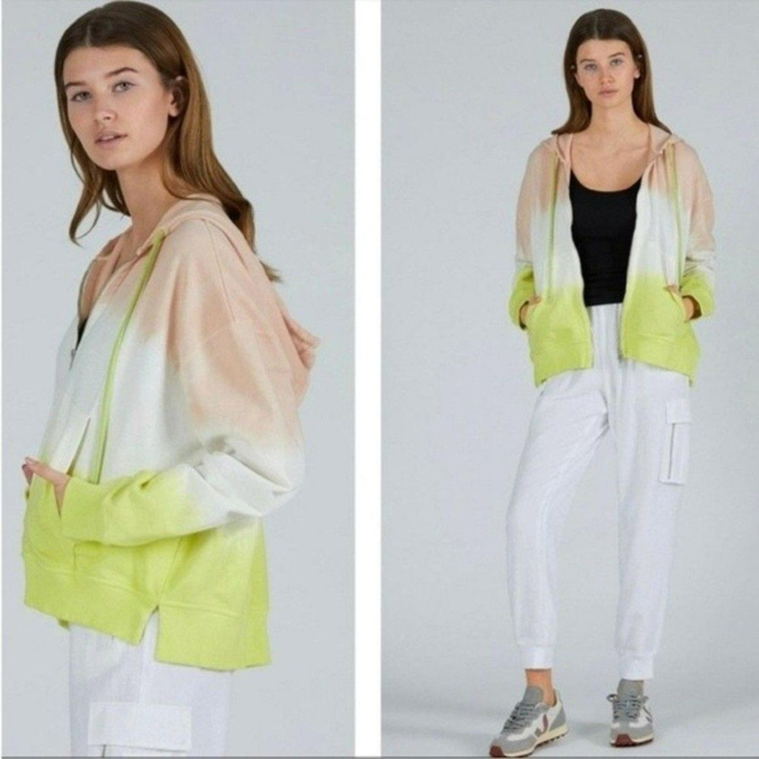 ATM Anthony Thomas Melillo Dip Dye Zip-Up Hoodie Womens Sz XS/S