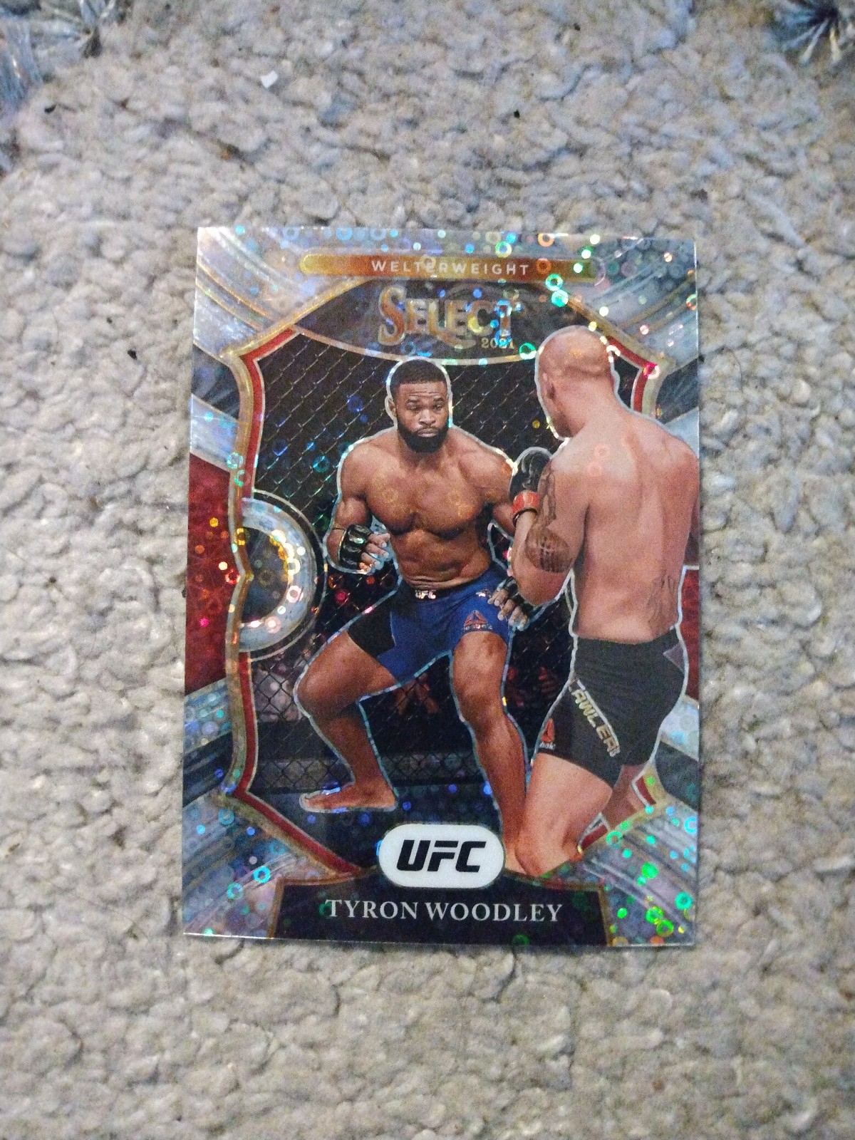 2021 Panini UFC Select Debut Tyron Woodley SILVER DISCO PRIZM
