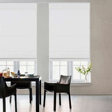 Glowe Blackout Cordless Fabric Roman Shade in Pearl White 31 x 72