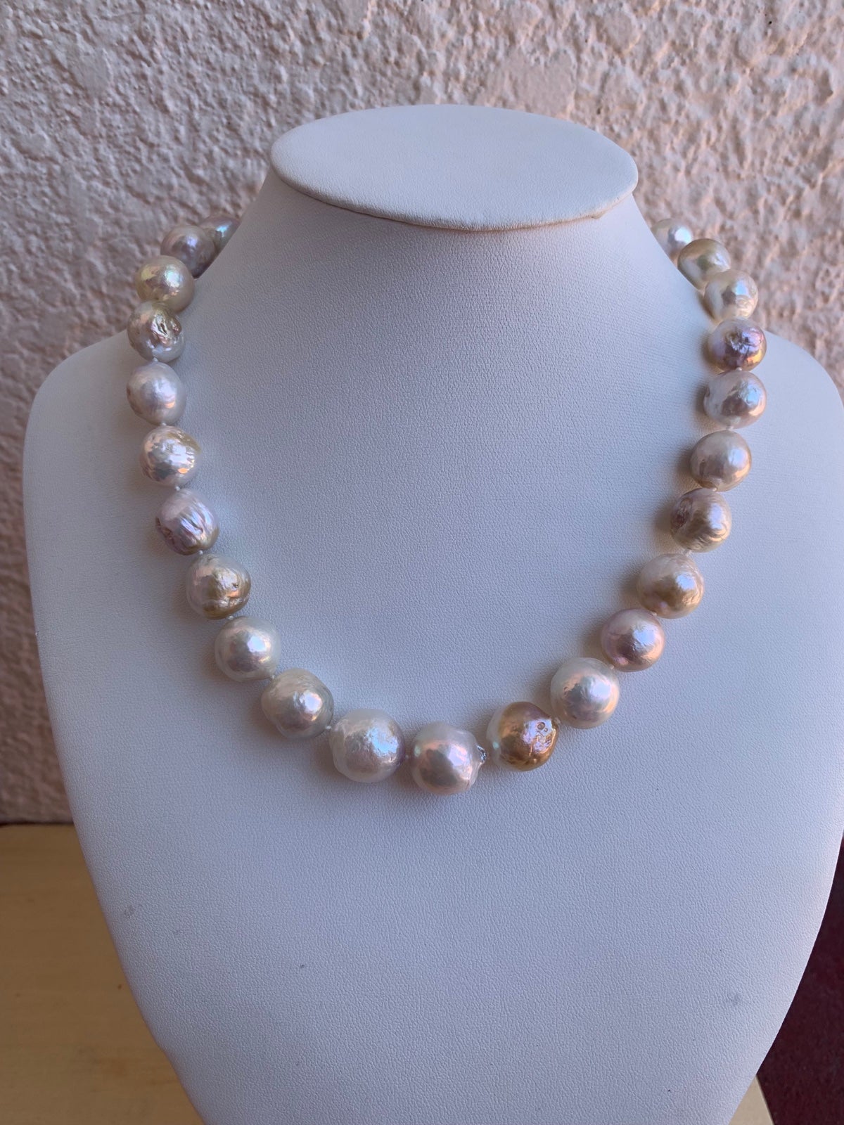 necklace Baroque Freshwater pearl necklace sterling silver 18” 11-14mm