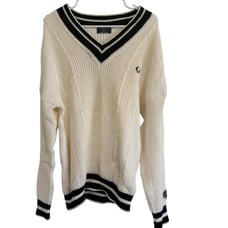 Fred Perry Womens XL Vintage 90s Cable Knit Tennis Sweater Made in England