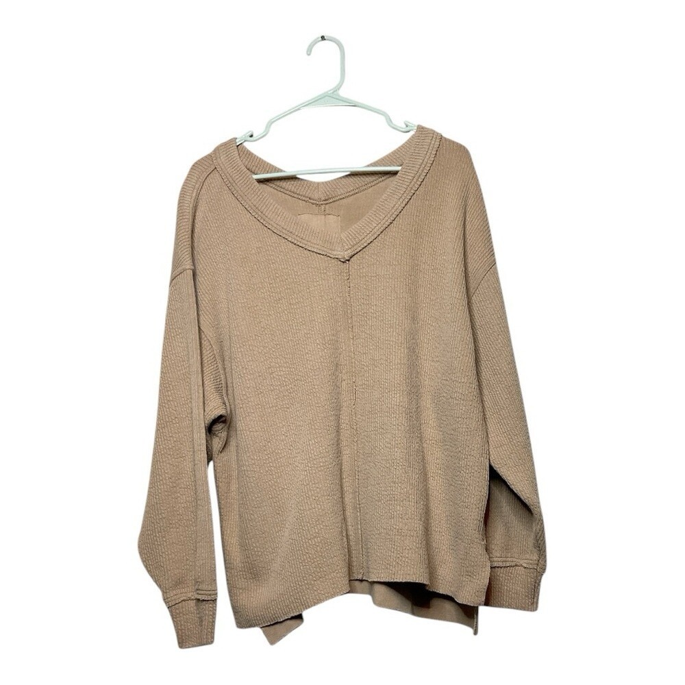Women's Aerie Wondered Textured v-neck sweatshirt, size small