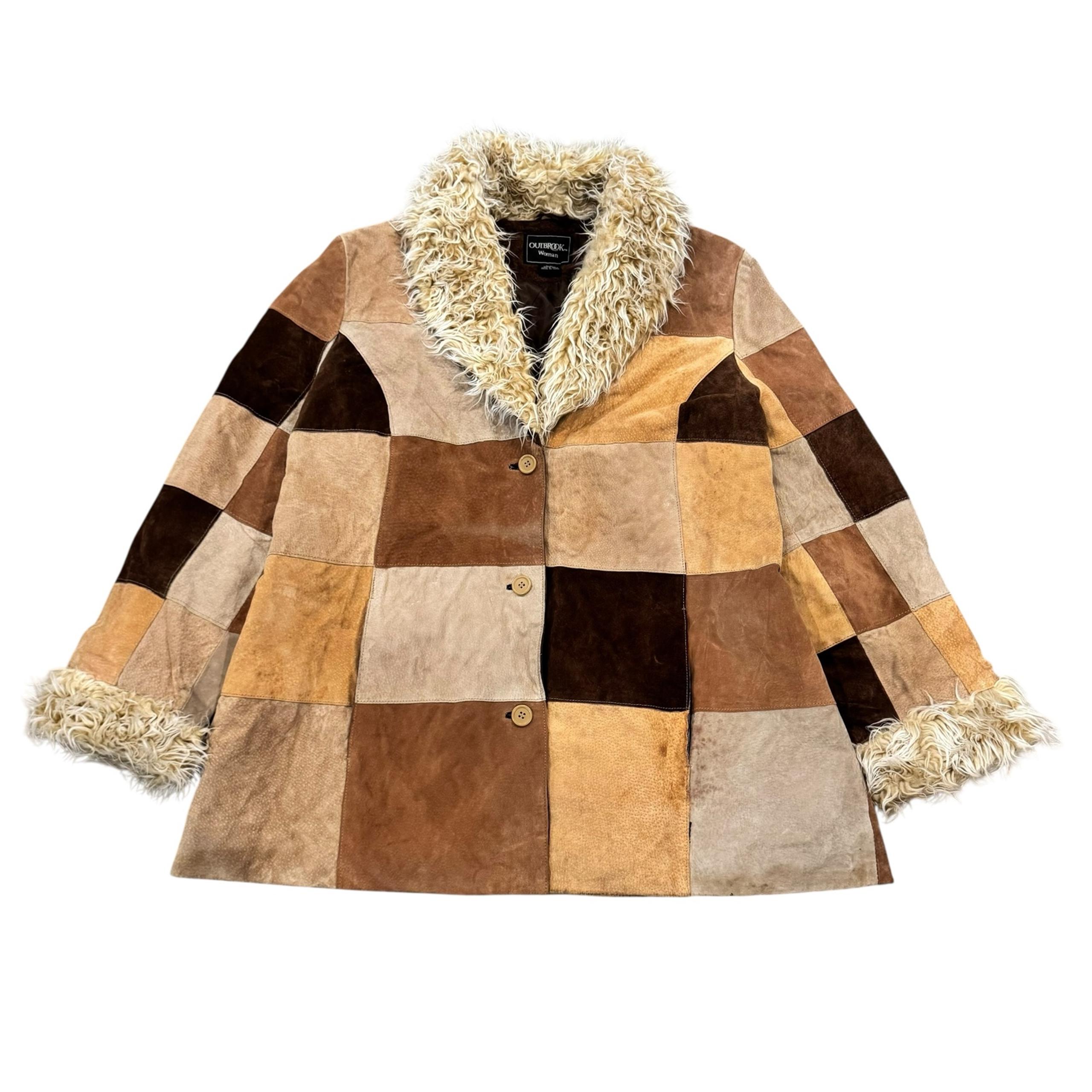 Vintage Leather Suede Patchwork Penny Lane Coat