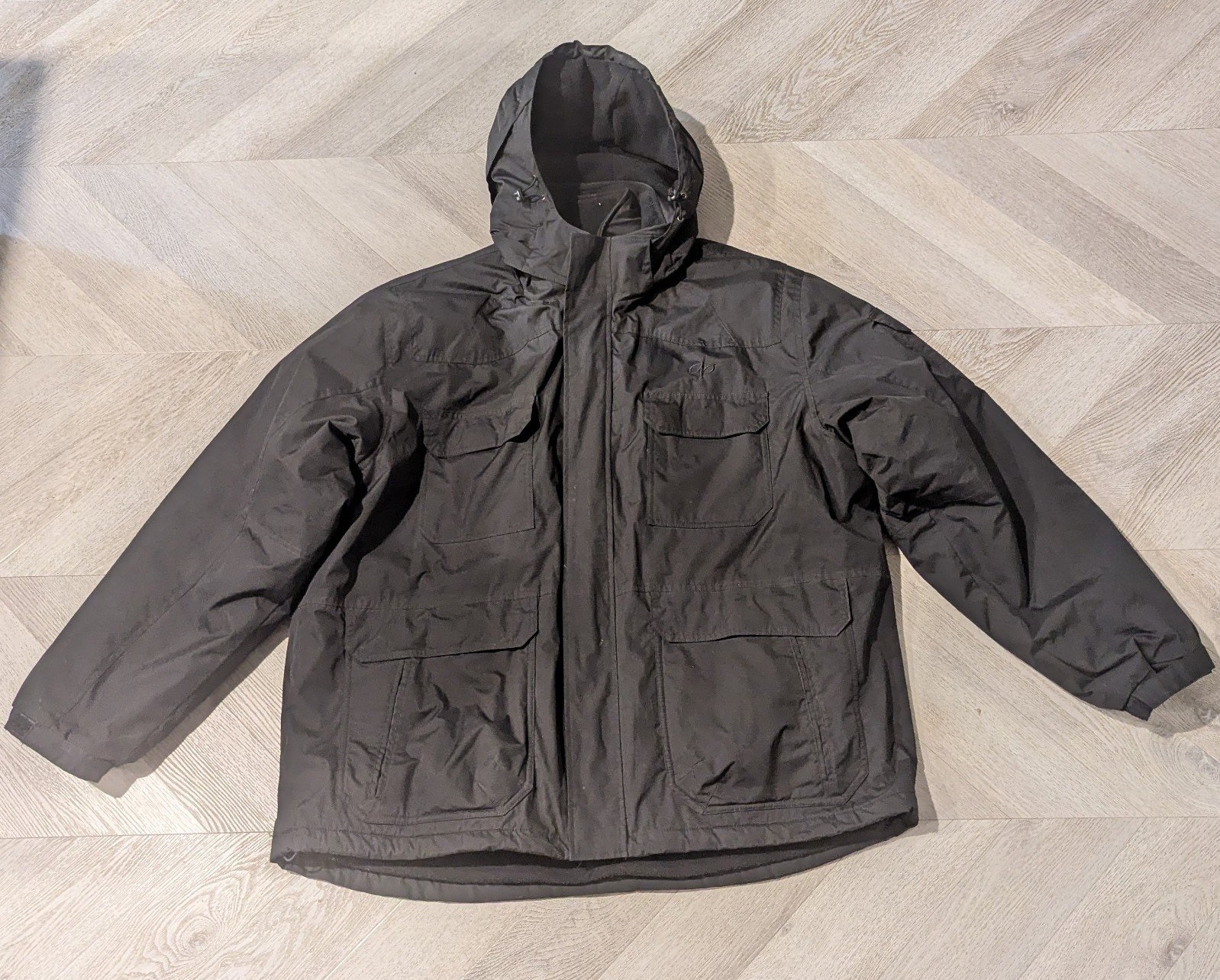 NordicTrack Parka Coat Black XXL Size 50-52 Removable Lining and Hood