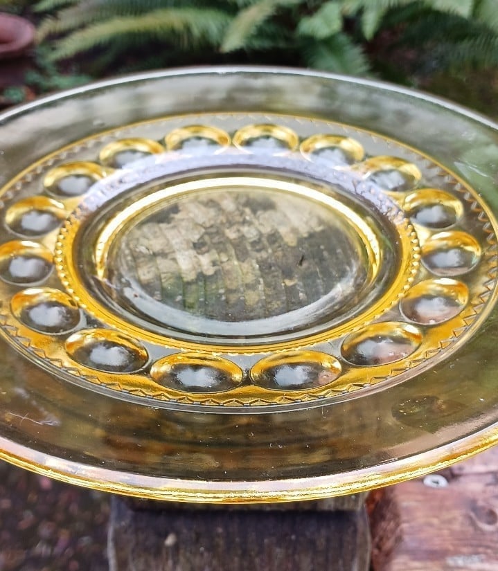 Vintage yellow glass plates