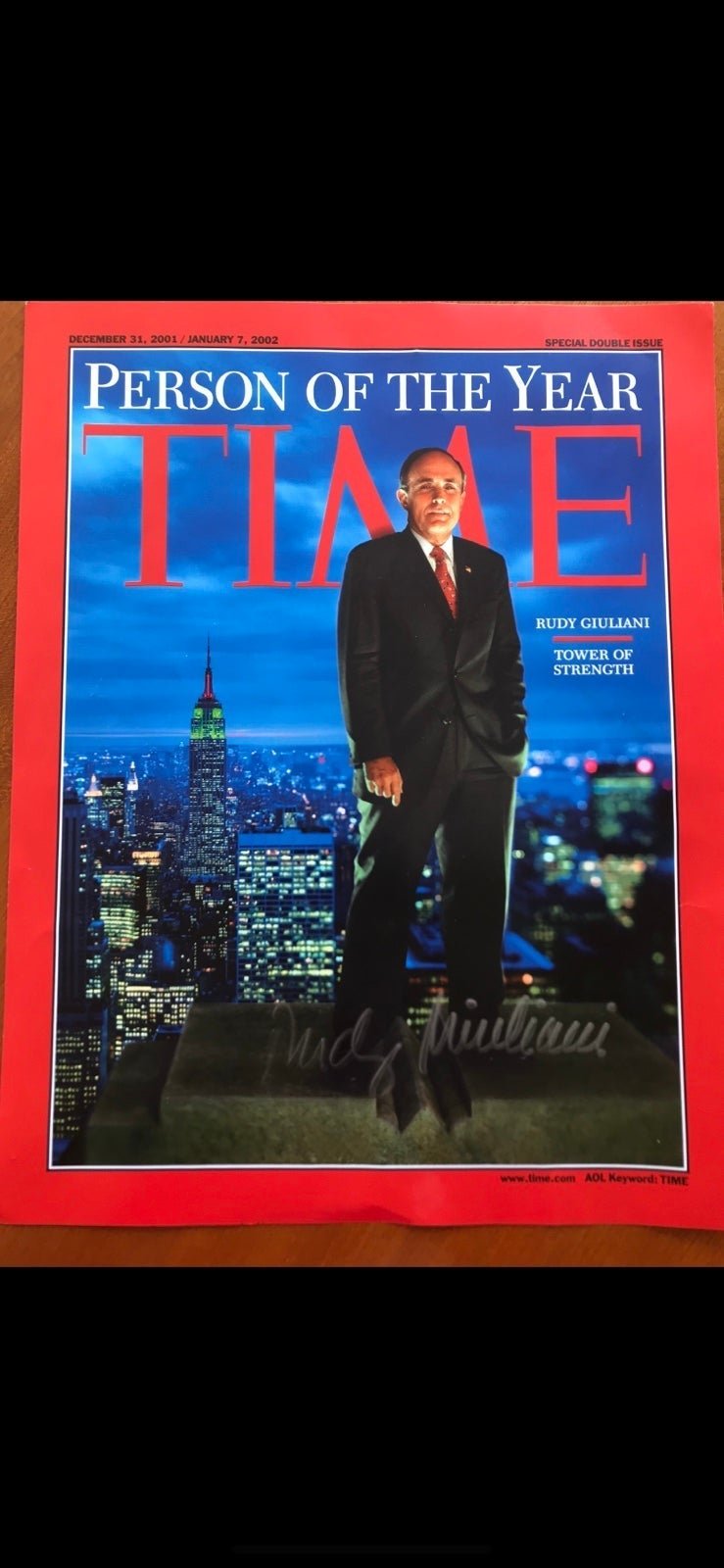 Autographed Rudy Giuliani time magazine cover