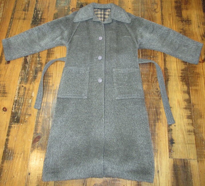 Vintage 70's / 80's Weill Paris Grey Faux Fur Full Length Coat Designer Small