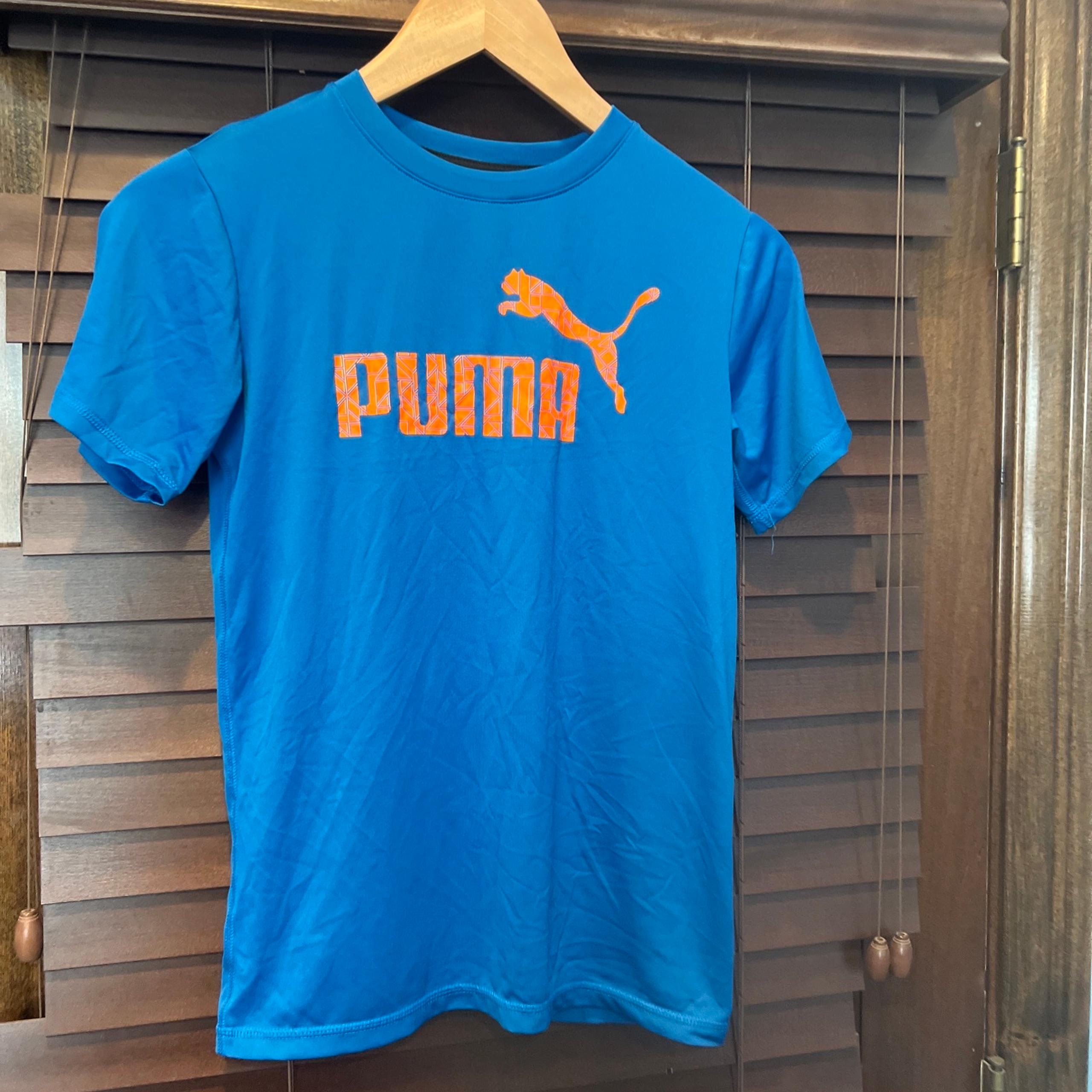 Boys' Youth Short Sleeve Sport Tee Shirt Top Blue Size M Dry Cell - PUMA